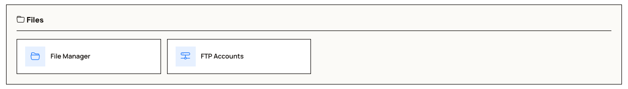 The Files section of the Management tab