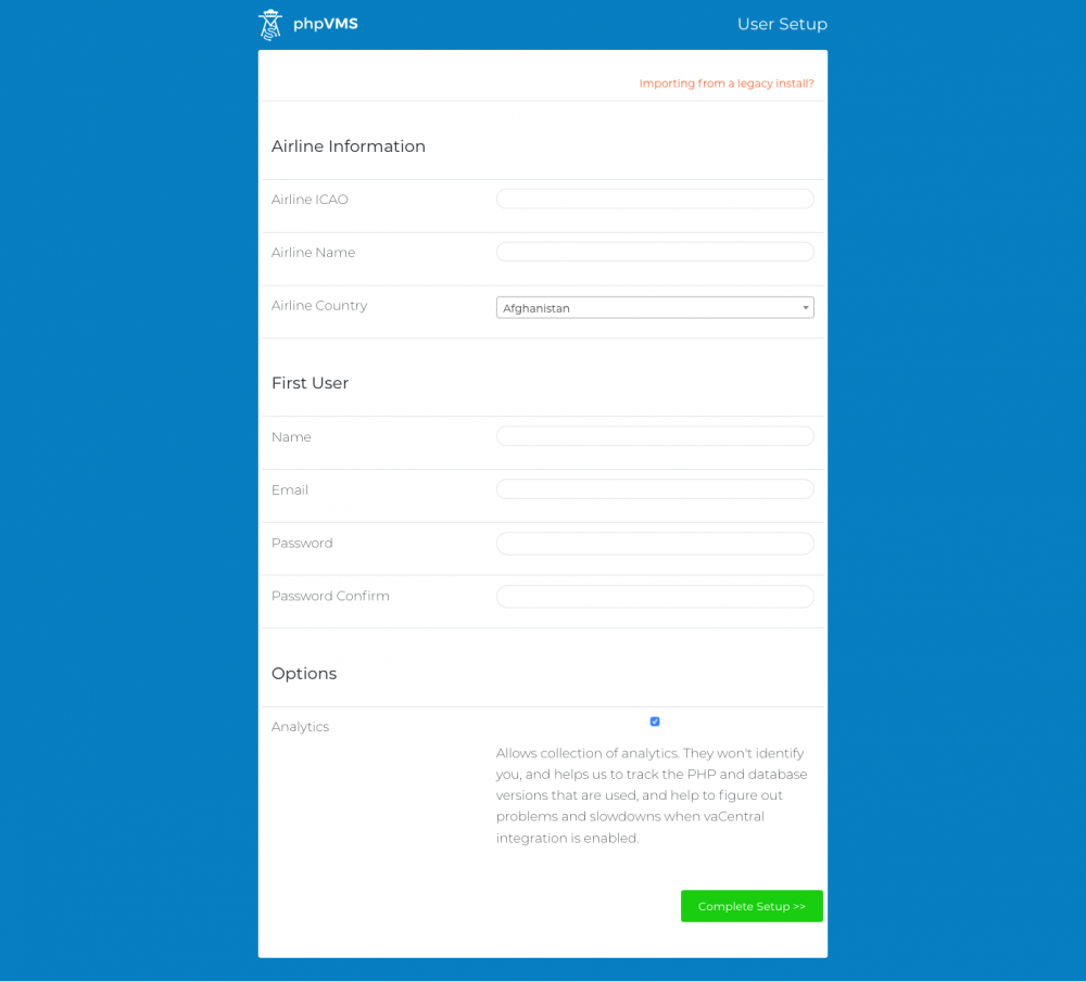 Airline and first user