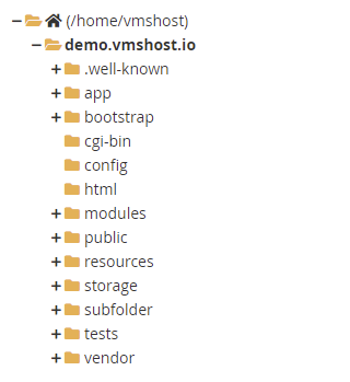 The phpVMS folders inside the new folder
